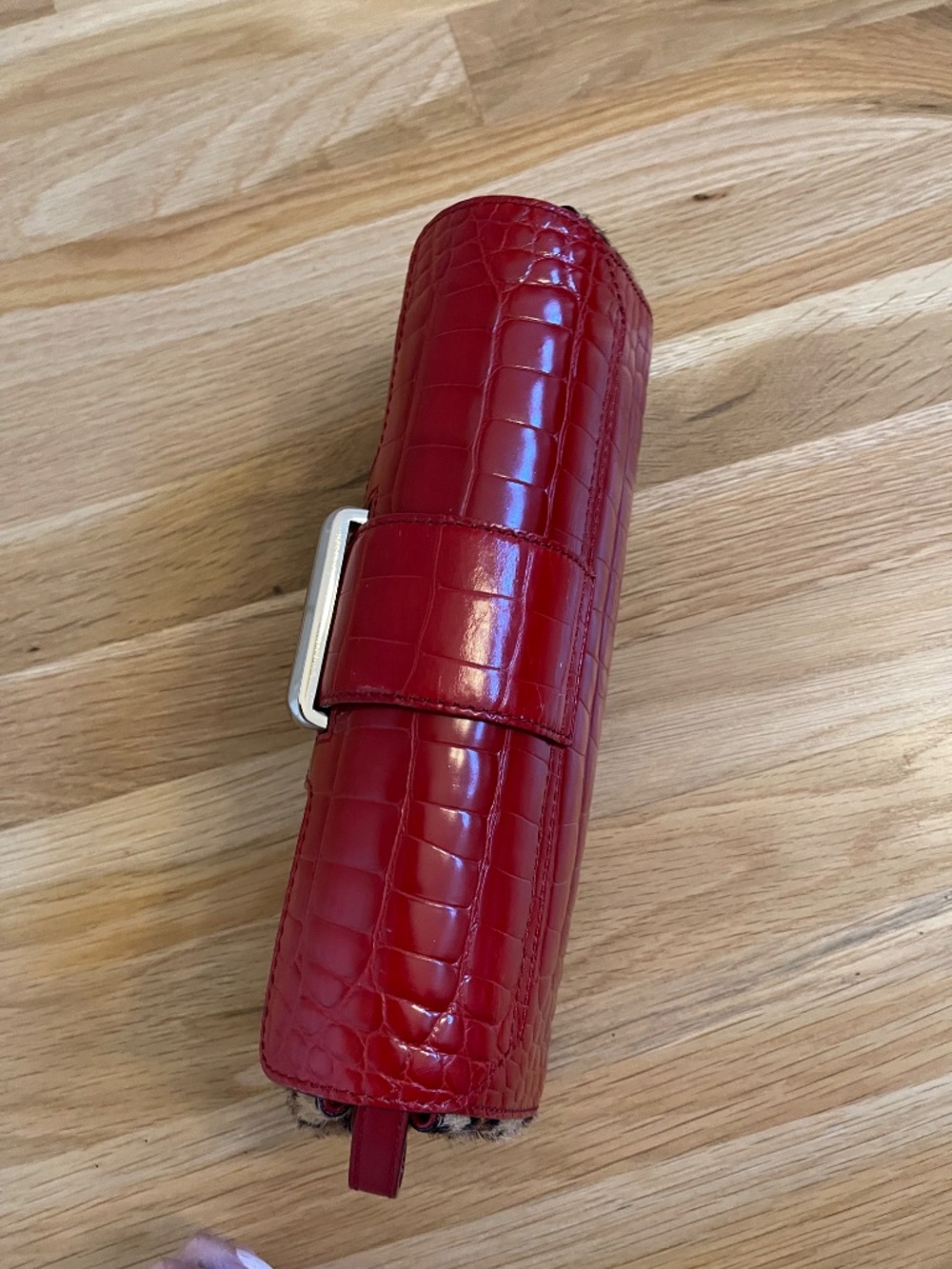 Adrienne Vittadini Deep Red & Animal Print Clutch / Wristlet Bag, Never Used - Picture 16 of 16